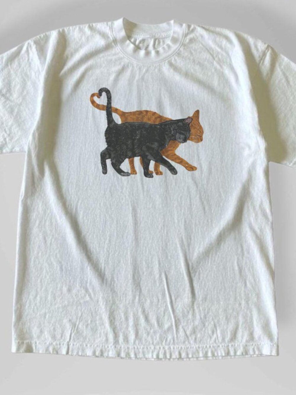 Vintage Style Black & Orange Cat Graphic Tee Unisex tee